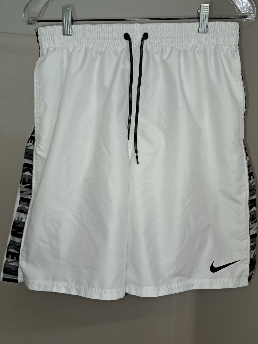 Nike White Athletic Shorts with Black Accents